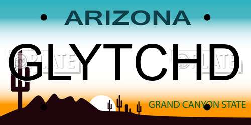GLYTCHD Arizona License Plate