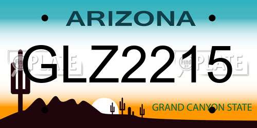 GLZ2215 Arizona License Plate