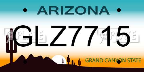 GLZ7715 Arizona License Plate