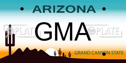 GMA Arizona License Plate