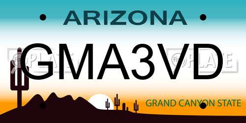 GMA3VD Arizona License Plate