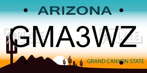 GMA3WZ Arizona License Plate