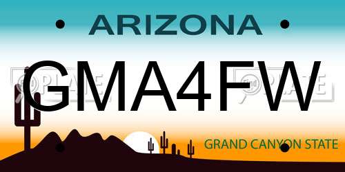 GMA4FW Arizona License Plate