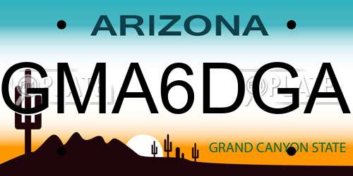 GMA6DGA Arizona License Plate