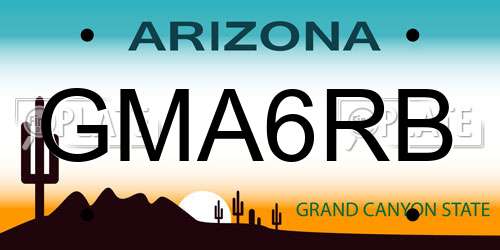 GMA6RB Arizona License Plate