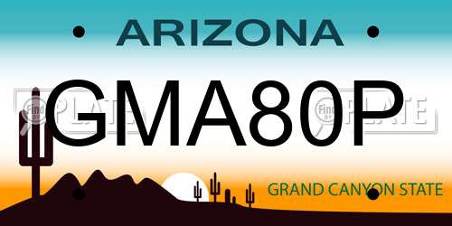 GMA80P Arizona License Plate