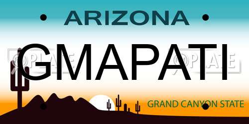 GMAPATI Arizona License Plate