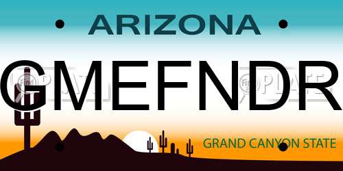 GMEFNDR Arizona License Plate