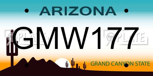 GMW177 Arizona License Plate