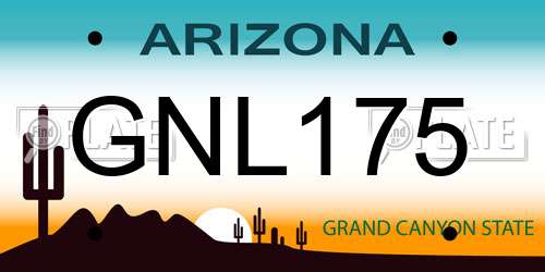 GNL175 Arizona License Plate