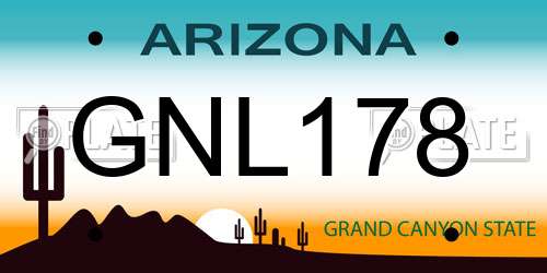 GNL178 Arizona License Plate