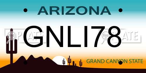 GNLI78 Arizona License Plate