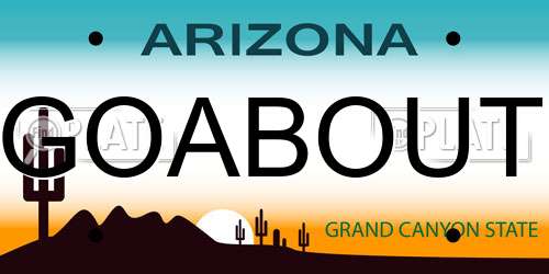 GOABOUT Arizona License Plate