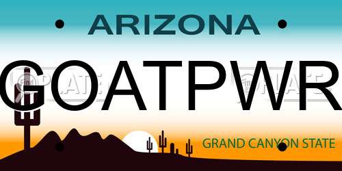 GOATPWR Arizona License Plate
