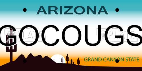 GOCOUGS Arizona License Plate