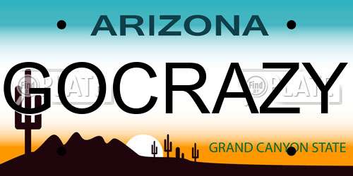 GOCRAZY Arizona License Plate