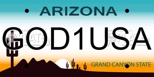 GOD1USA Arizona License Plate