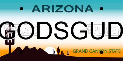 GODSGUD Arizona License Plate