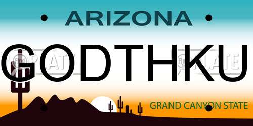 GODTHKU Arizona License Plate