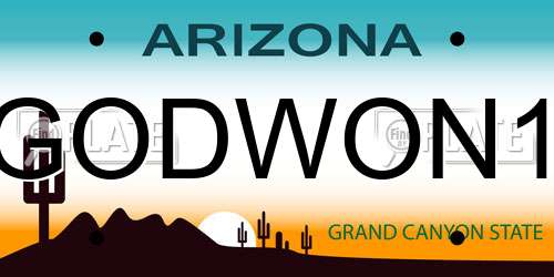 GODWON1 Arizona License Plate