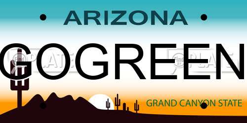 GOGREEN Arizona License Plate