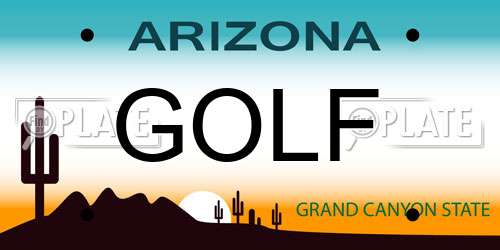 GOLF Arizona License Plate