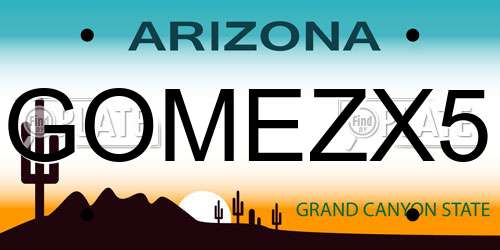 GOMEZX5 Arizona License Plate