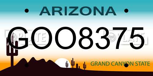 GOO8375 Arizona License Plate