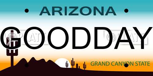 GOODDAY Arizona License Plate
