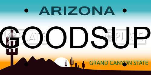 GOODSUP Arizona License Plate