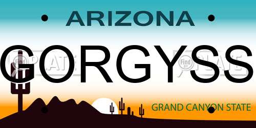 GORGYSS Arizona License Plate