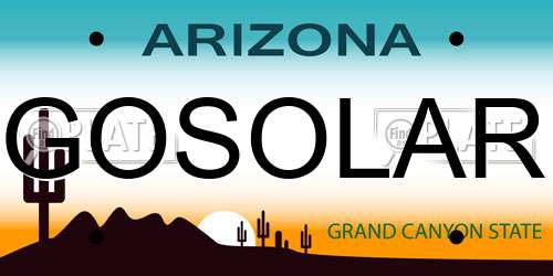 GOSOLAR Arizona License Plate