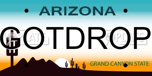 GOTDROP Arizona License Plate