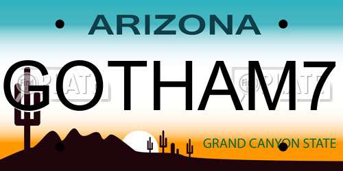 GOTHAM7 Arizona License Plate