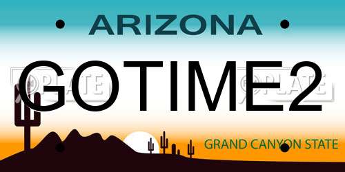 GOTIME2 Arizona License Plate