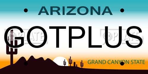 GOTPLUS Arizona License Plate