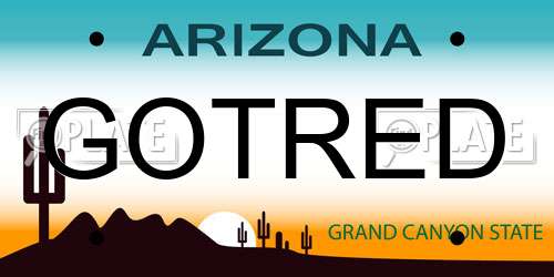 GOTRED Arizona License Plate