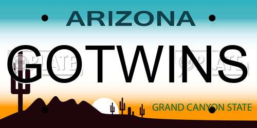 GOTWINS Arizona License Plate
