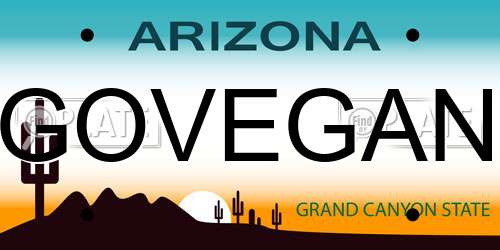 GOVEGAN Arizona License Plate