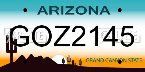 GOZ2145 Arizona License Plate