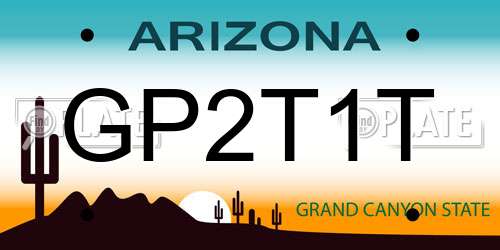 GP2T1T Arizona License Plate