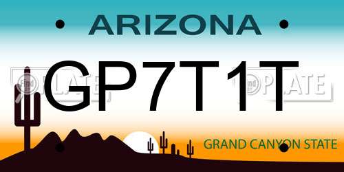 GP7T1T Arizona License Plate
