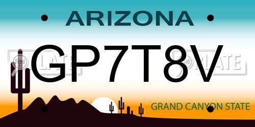 GP7T8V Arizona License Plate