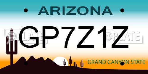 GP7Z1Z Arizona License Plate