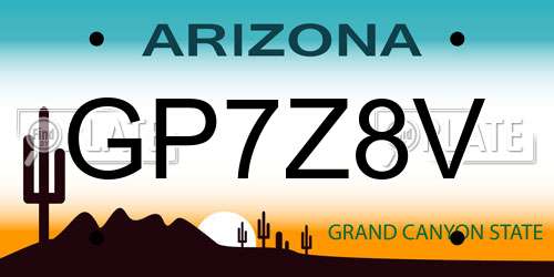 GP7Z8V Arizona License Plate