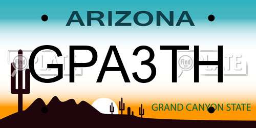 GPA3TH Arizona License Plate