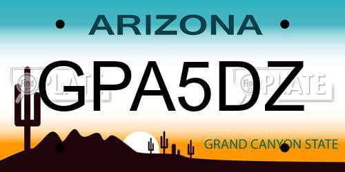 GPA5DZ Arizona License Plate