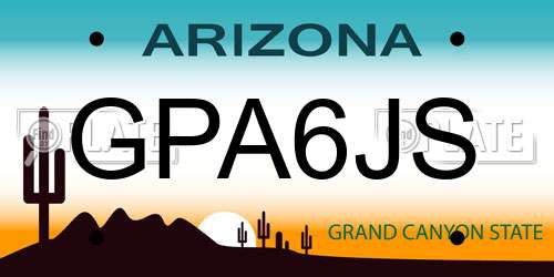 GPA6JS Arizona License Plate