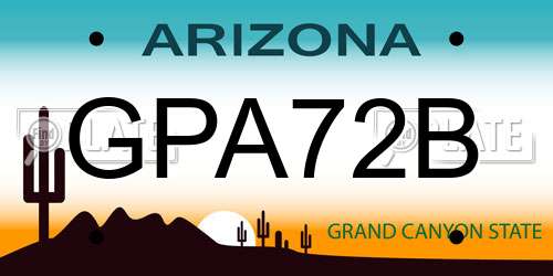 GPA72B Arizona License Plate