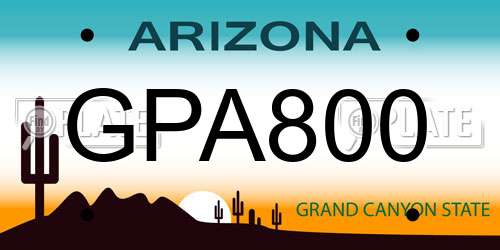 GPA800 Arizona License Plate